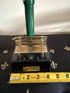 Vintage Park Lamp Post Desk Lamp with Miniature Bench and Sign | Retro Industrial Table Light | Collectible Novelty Lighting Green Gold