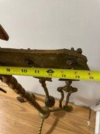 Antique Brass Rare Fireplace Tool Set Eagle Motif Decorative Hearth Accessory Brass Fireplace Tool Set with Eagle Motif and Twisted Stand