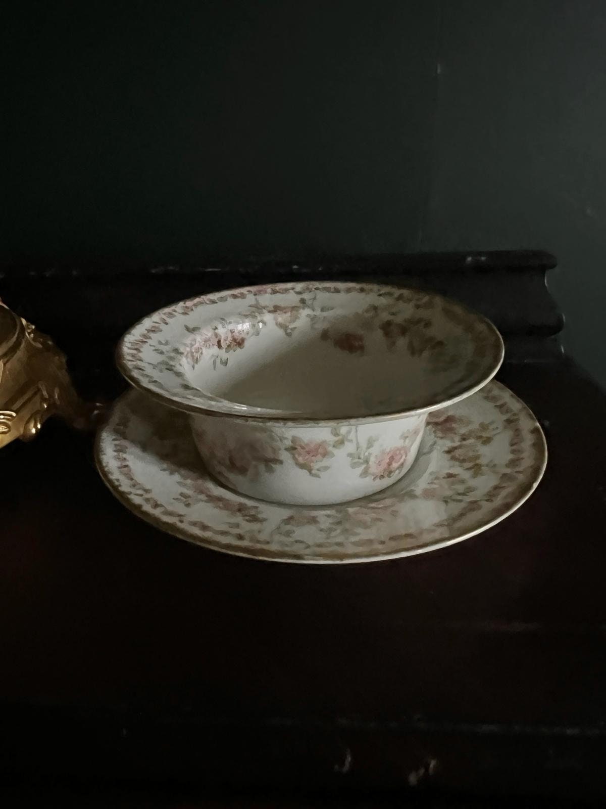 Vintage Haviland France Pink Floral Soup Bowl Set Porcelain Plates Romantic Shabby Chic Tableware Elegant Dining Home Decoration Antique