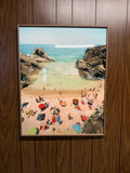 Colorful Beach Scene Framed Photo Print Aerial Coastal Ocean Photography Summer Umbrella Decor Beach Wall Art Under Plexiglass Wall Art