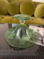 Pairpoint Glass Green Grape Pattern Cut Glass Footed Large Console Bowl.Decorated Bowl Centerpiece Serving Dish Footed Bowl Tableware Dish