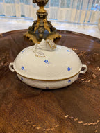 Vintage Herend Porcelain Covered Dish Floral Gold Accents Rose Handle Hungary Handmade Elegant Collectible Kitchen Centerpiece Tableware