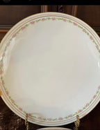Limoges Old Abbey Porcelain Pink Floral Dinner Set Limoges Dinner Rim Plate Bowl Limoges Serving Dishes Gravy Tray Made in France 62 Pieces