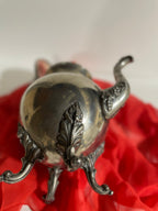 Vintage Silver Plated Copper Tea and Coffee Pot Set with Sugar Pot grapes leaves