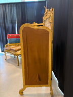 Antique French Rococo Folding Screen: Hand-Painted Silk Panels, Gilt Wood Louis XV Style