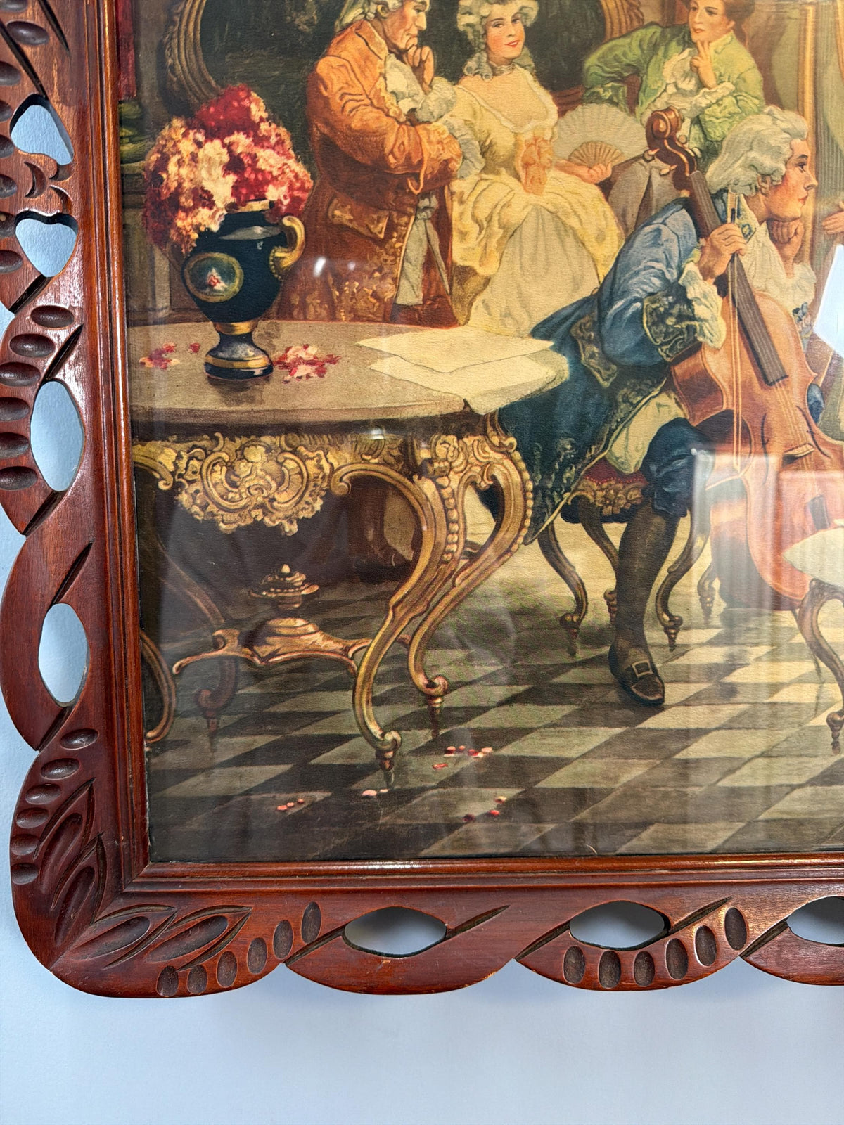 Large Music Scene Framed Print, Ornate Wood Frame, Vintage Victorian Wall Art