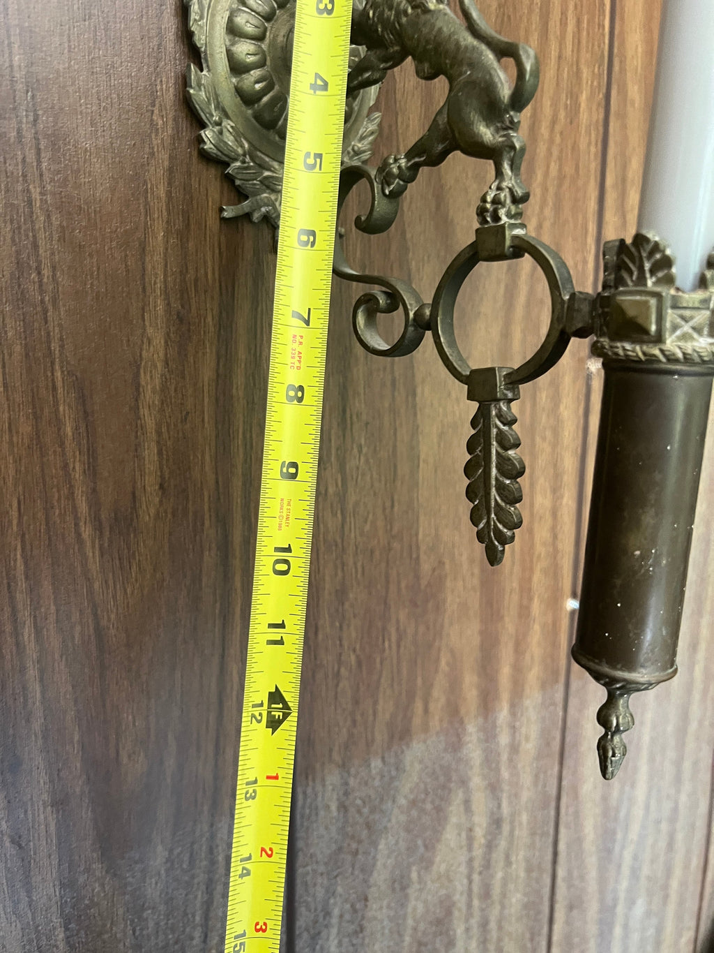 Antique Brass Wall Candle Holder Gothic Lion Sconce Medieval Lighting Fixture French Chateau Decoration Dragon Arm Candlelight Unique Rare