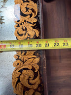 Vintage Italian Chinoiserie Coffee Table, Hand Painted Asian Scenic Glass Top