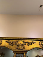 Vintage Gilt Wood Wall Mirror, Triple Panel French Neoclassical Style, 65" 46"