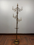 Antique Brass Rococo Revival Coat Stand | Ornate Victorian Entry Hall Tree