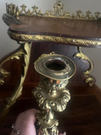 Antique Pair Candlestick Holders Elegant Figurine Design Victorian Style Decorative Accent Pieces Mantel Table Shelf Display Home Decoration