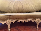 Antique French Louis XV Style Tufted Canapé  Antique French Sofa Ornate Carved Frame Reupholstery Louis XV Style Circa 1900s Luxurious Sofa