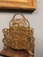 Antique Cast Iron Letter Magazine Holder Ornate Victorian Desk Organizer  Bradley  Hubbard B&H