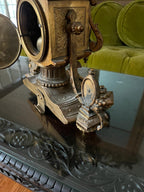 Antique French Bronze Cherub Mantel Clock Blue Porcelain Accents Rococo Gilt Rare Old Home Decor Unique Collectible Table Decoration