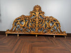 Vintage Rococo King Headboard | Ornate Gold-Tone Cast Metal Statement Piece