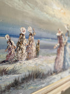 Women on the Beach Impressionist Oil Painting Mid‑Century Impressionist Women Pastel Portrait Seaside Oil Painting Victorian Lady Artwork