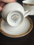 Vintage Sango Imperial Deluxe Cleopatra Fine China Teacup Set Gold Trimmed Elegant Japanese Porcelain Mid Century Serving Collectible
