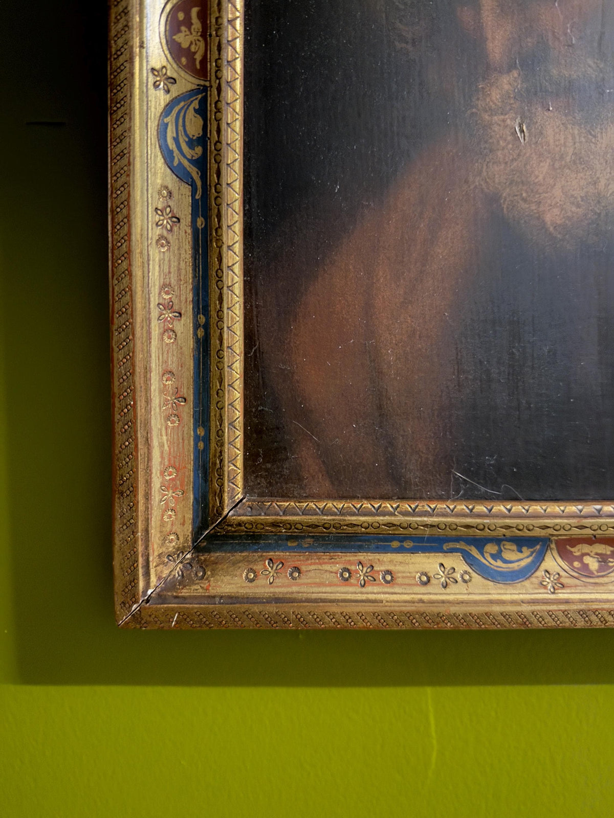 Antique Jesus Print in Hand-Painted Gold Frame – Christian Art, Sacred Wall Decor, Christmas Holy Artwork, Religious Antique Art