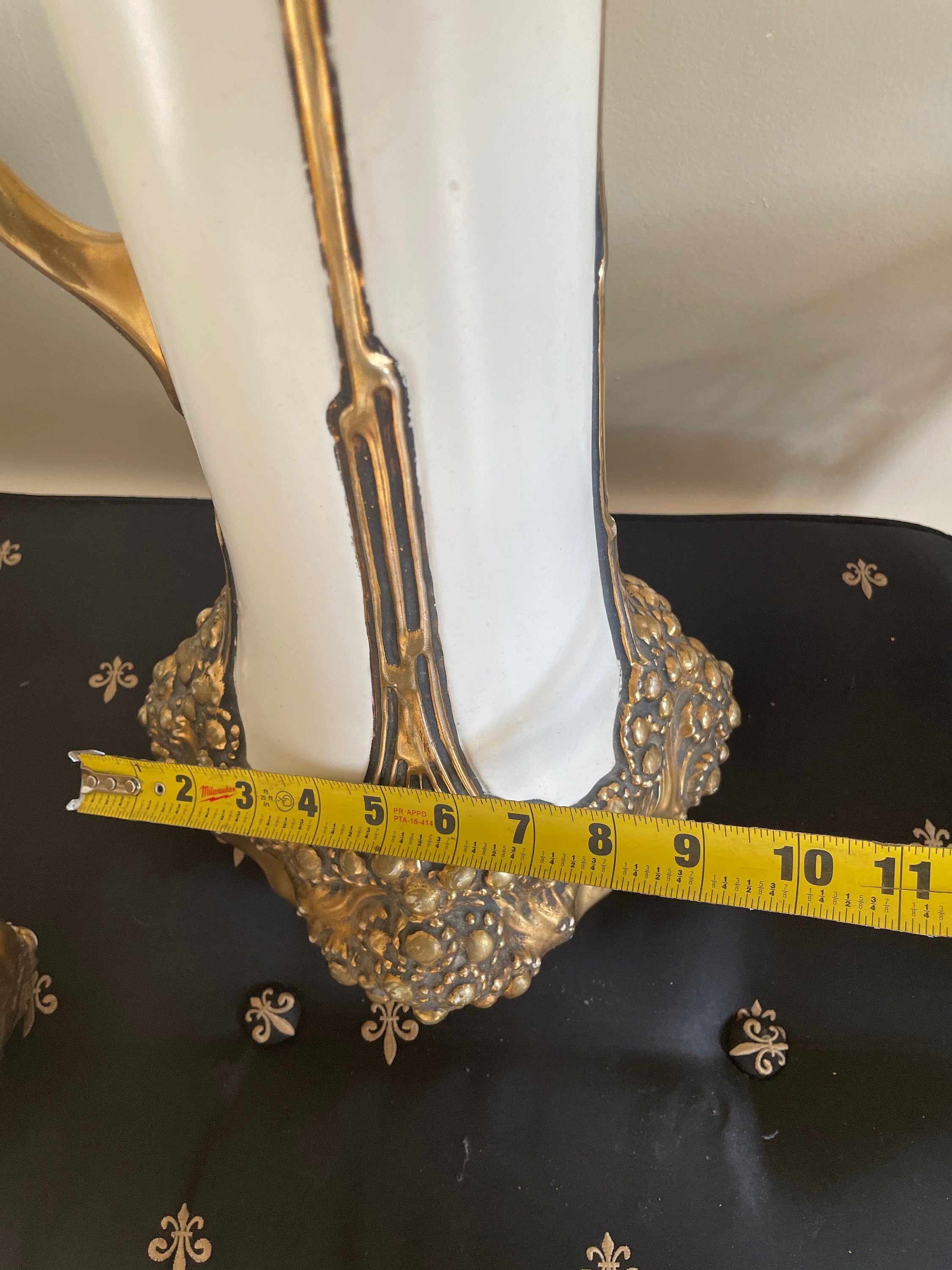 Pair of Antique Gold Gilded Porcelain Art Nouveau Austria Pottery Tall Vases by Julius Dressler Collectible Home Decor Rare Unique Pieces
