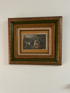 Pair of Vintage Gold Wood Engravings Framed Collectible Wall Art Marquis of Stafford's Collection