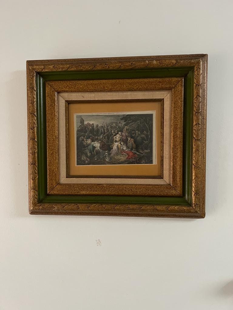 Pair of Vintage Gold Wood Engravings Framed Collectible Wall Art Marquis of Stafford's Collection