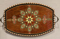 Vintage Inlaid Wood Tray: Damascus Geometric Star Mosaic Wall Hanging