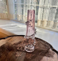 Tall Light Purple Twisted Glass Vase Unique Art Glass Centerpiece Elegant Ruffled Rim Sculptural Design Home Decor Flower Holder Collectible