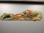 Vintage Wildlife Painting on Natural Wood Slab, Bears, Ducks, Heron, Rustic Folk Art