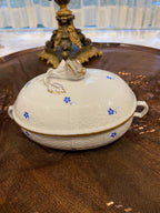 Vintage Herend Porcelain Covered Dish Floral Gold Accents Rose Handle Hungary Handmade Elegant Collectible Kitchen Centerpiece Tableware