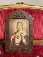 Antique Framed Virgin Mary Print - Catholic Wall Art, Home/Church Decoration Immaculate Heart of Mary